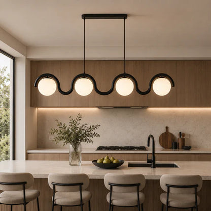 Linear Glass Globe Chandelier Ceiling Light | Torvix