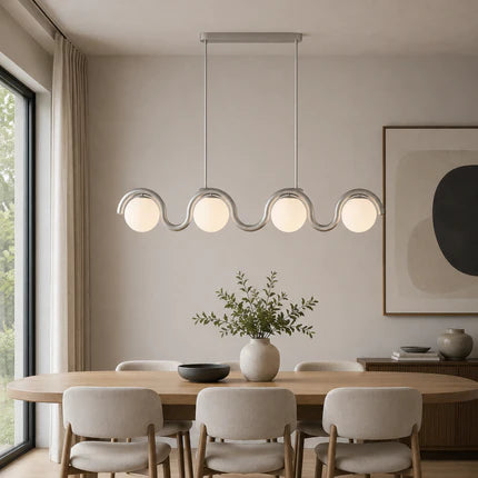 Linear Glass Globe Chandelier Ceiling Light | Torvix