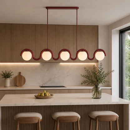 Linear Glass Globe Chandelier Ceiling Light | Torvix
