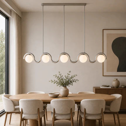 Linear Glass Globe Chandelier Ceiling Light | Torvix
