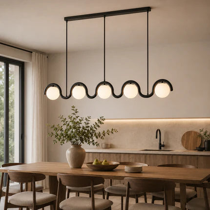 Linear Glass Globe Chandelier Ceiling Light | Torvix
