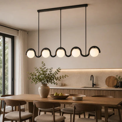 Linear Glass Globe Chandelier Ceiling Light | Torvix