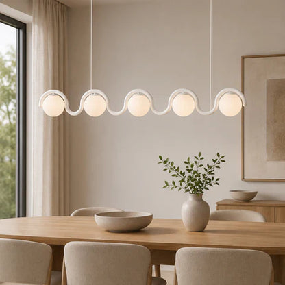 Linear Glass Globe Chandelier Ceiling Light | Torvix
