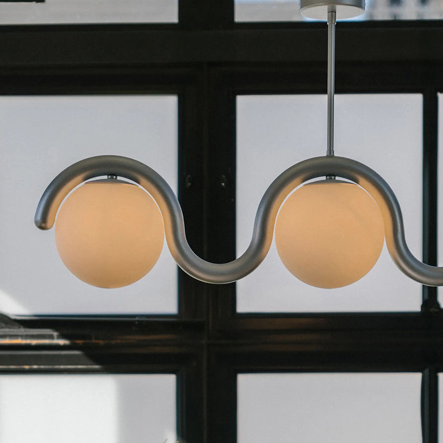 Linear Glass Globe Chandelier Ceiling Light | Torvix