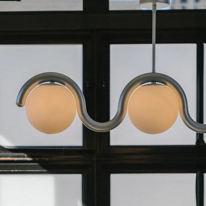 Linear Glass Globe Chandelier Ceiling Light | Torvix