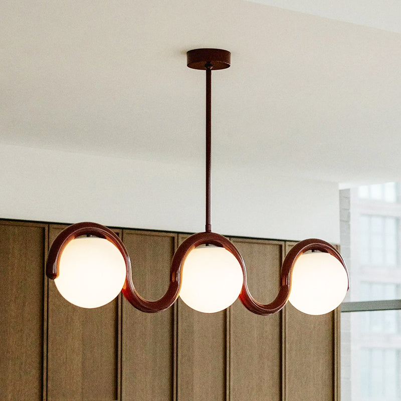 Linear Glass Globe Chandelier Ceiling Light | Torvix