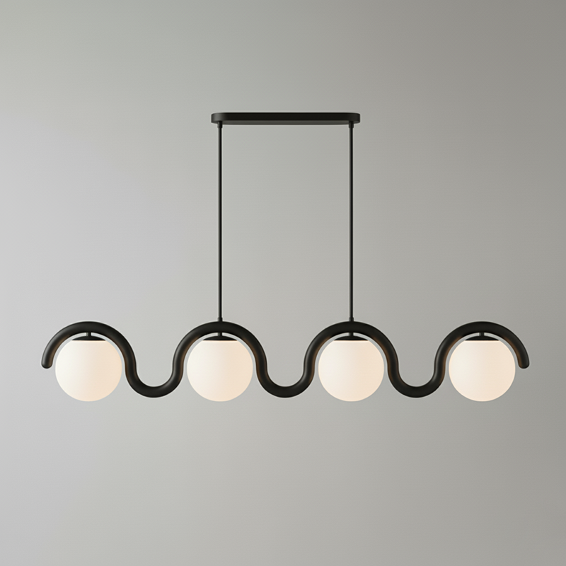 Linear Glass Globe Chandelier Ceiling Light | Torvix