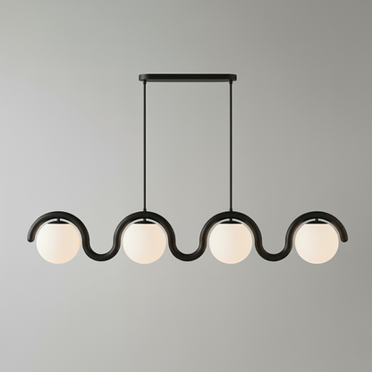 Linear Glass Globe Chandelier Ceiling Light | Torvix