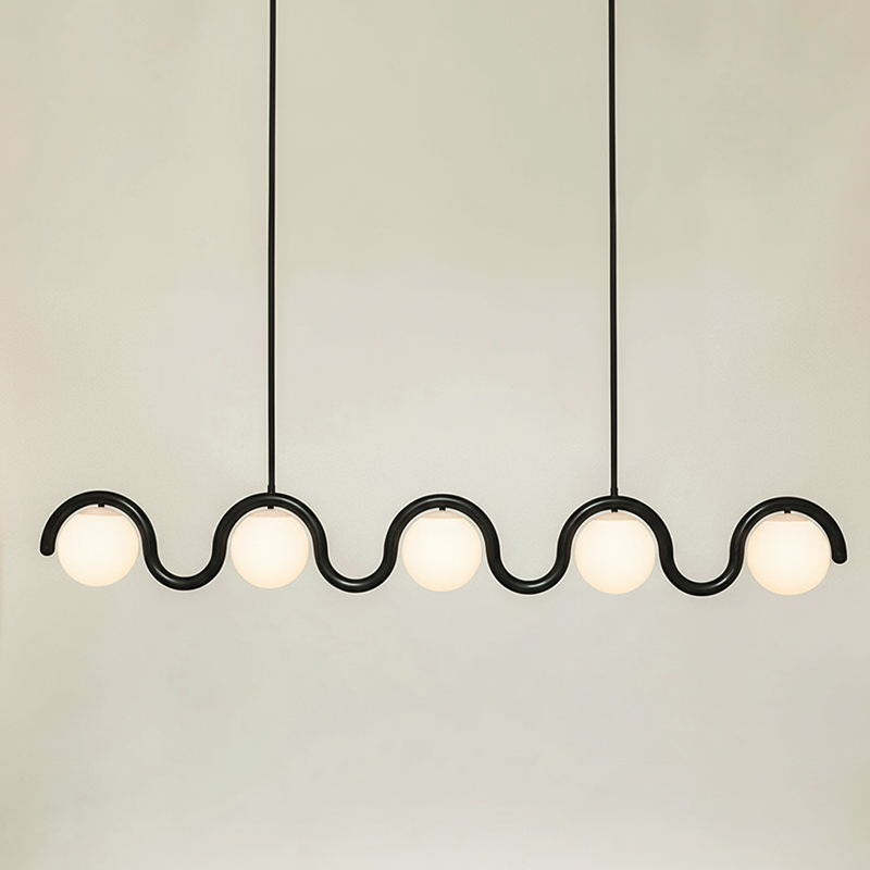 Linear Glass Globe Chandelier Ceiling Light | Torvix