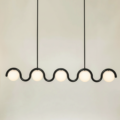 Linear Glass Globe Chandelier Ceiling Light | Torvix