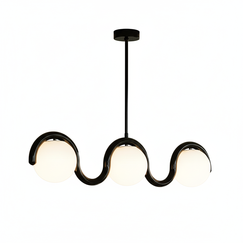 Linear Glass Globe Chandelier Ceiling Light | Torvix