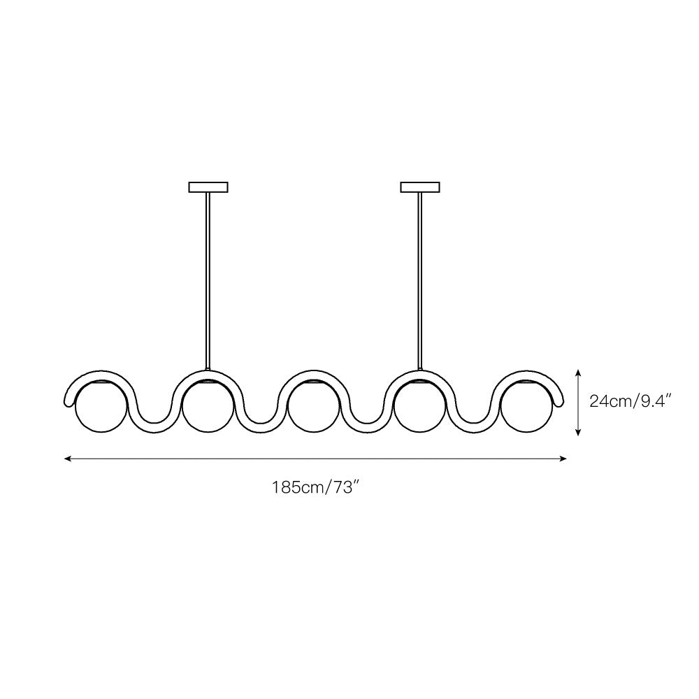 Linear Glass Globe Chandelier Ceiling Light | Torvix