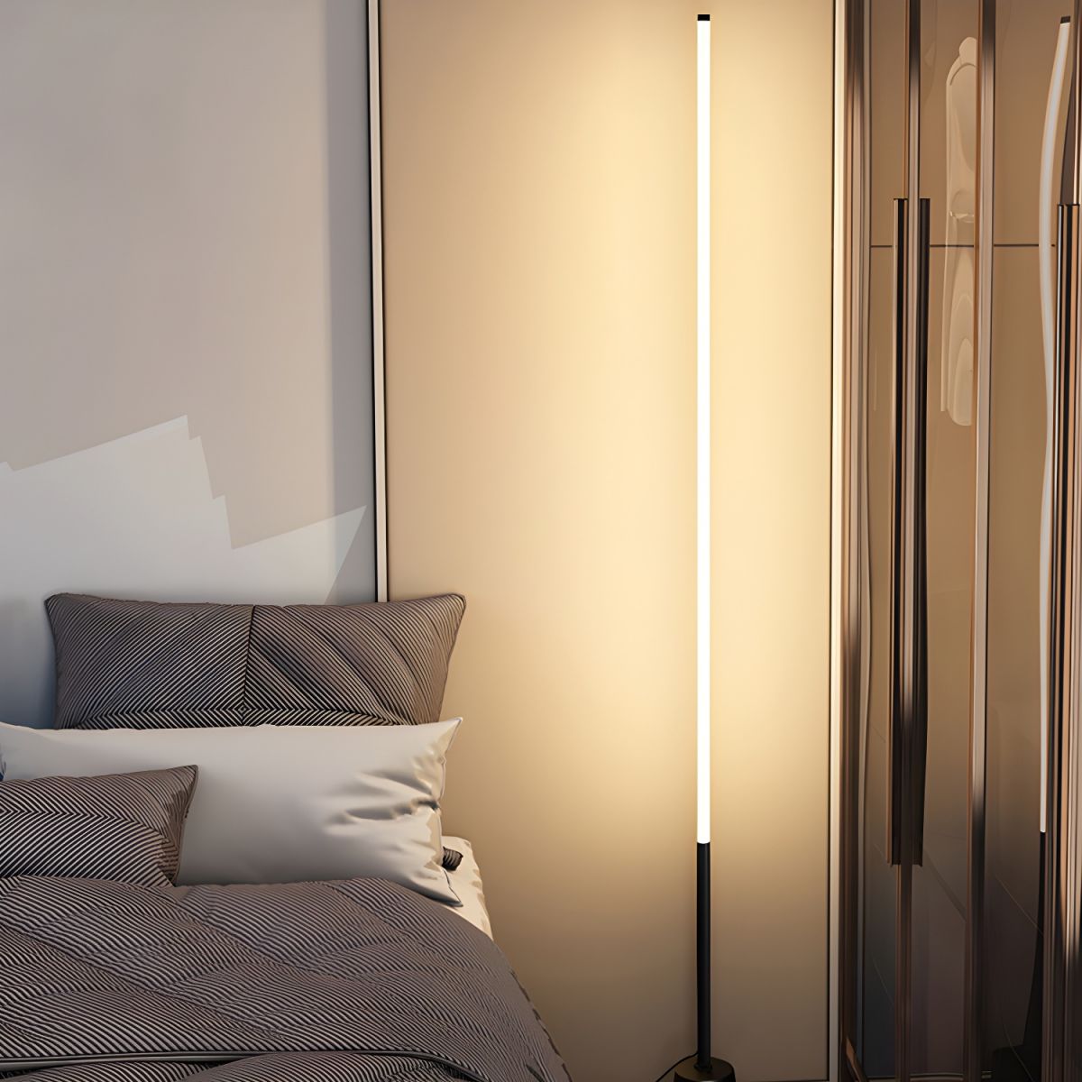Linear Metal Frame Floor Lamp Modern Design | Zenvora