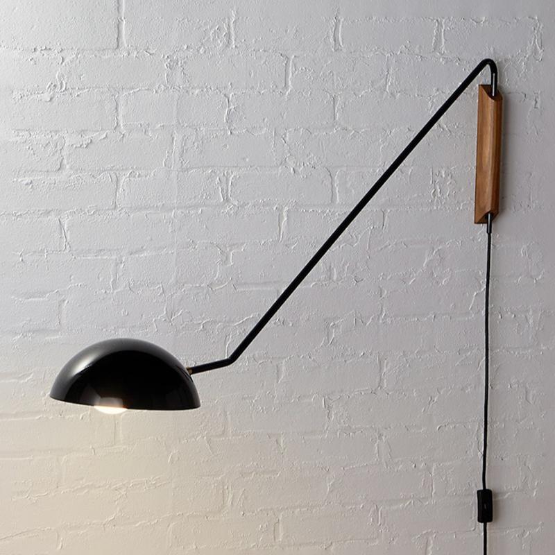 Long Arm Twist Wall Light Plug In Brass Finish | Mirevo