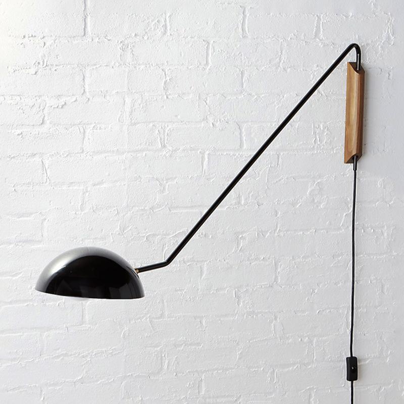 Long Arm Twist Wall Light Plug In Brass Finish | Mirevo