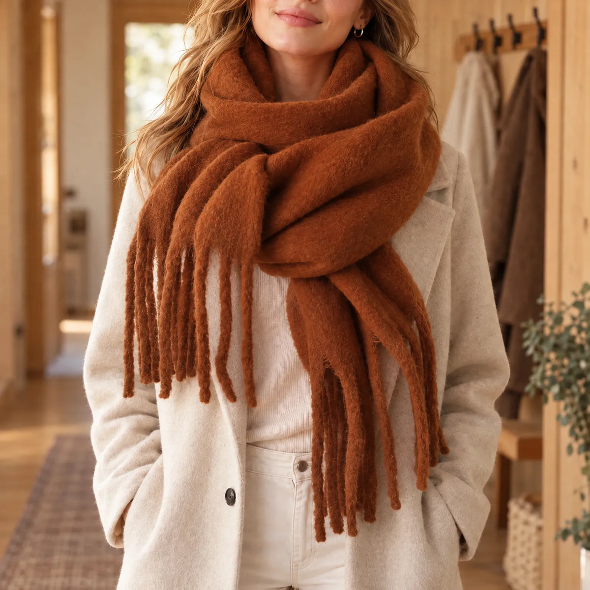 Long Casual Ladies Winter Scarf