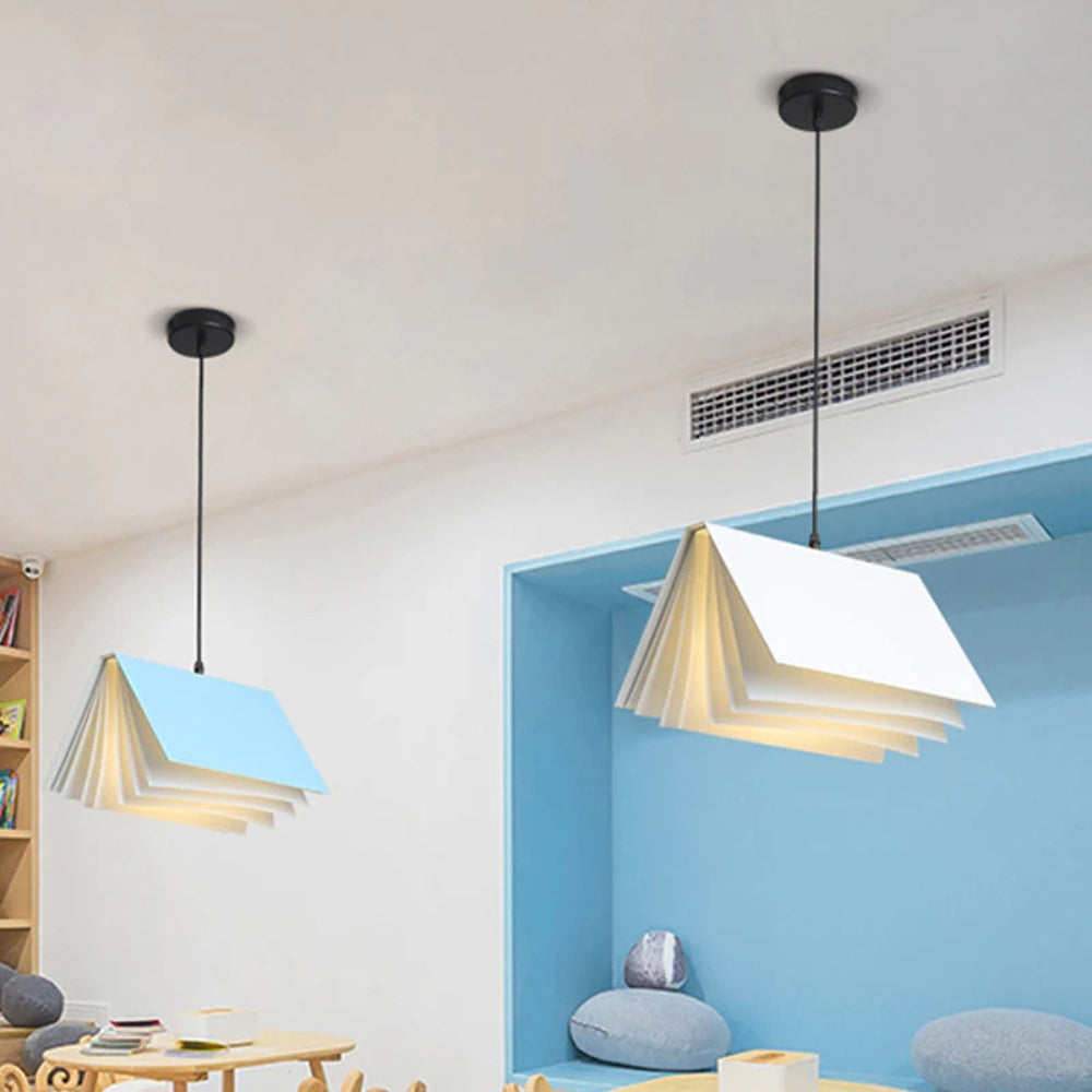 Metal Book Shade Pendant Light for Kids Room | Serora