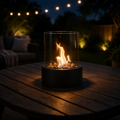 Metal Flame Effect Table Lamp Modern Accent | Flamero