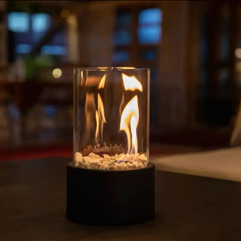 Metal Flame Effect Table Lamp Modern Accent | Flamero