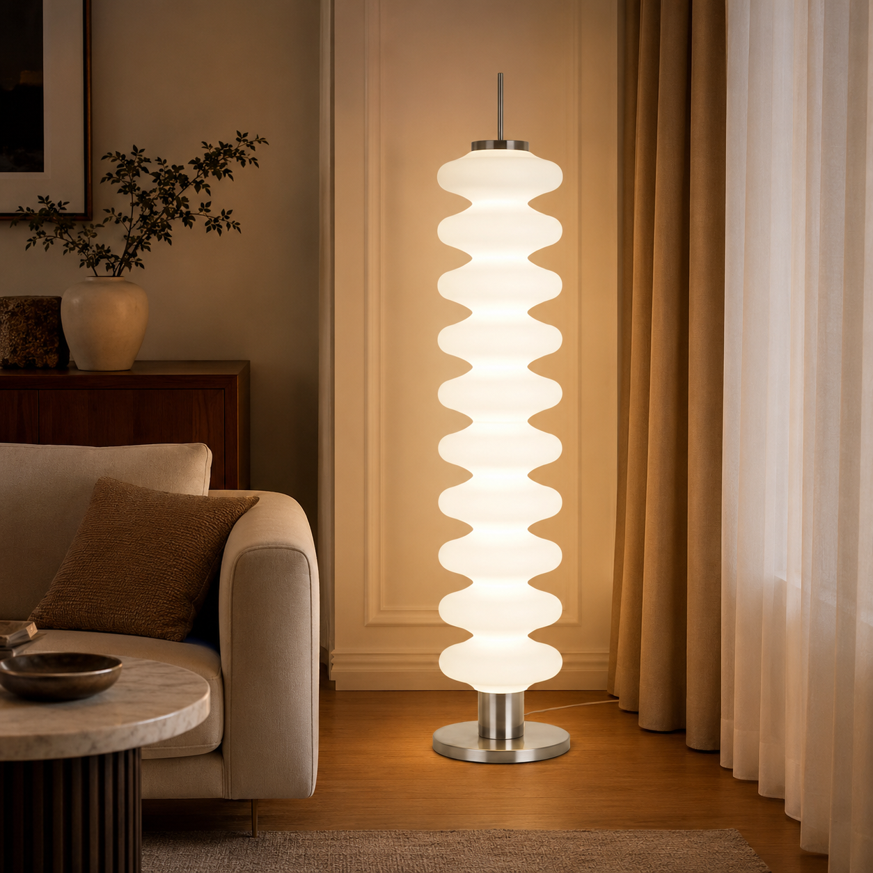 Metal Floor Lamp Geometric Shade Modern Lighting | Dorelis