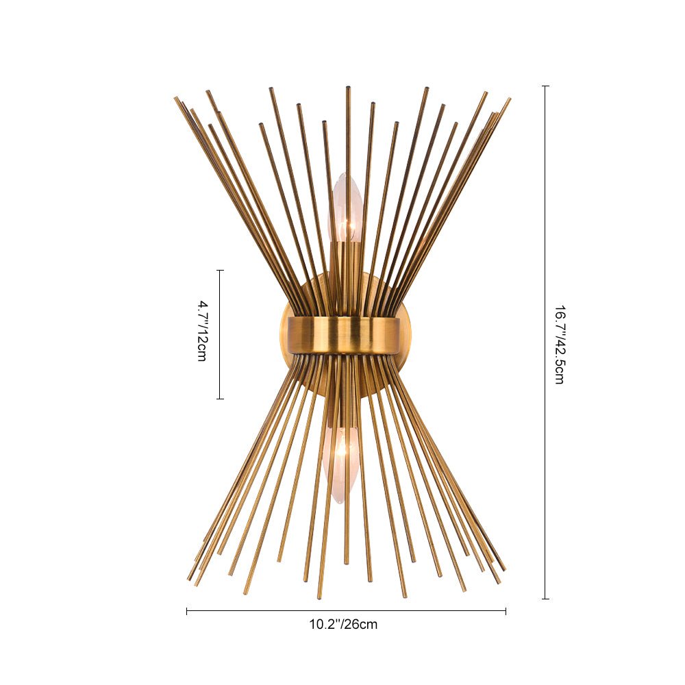 Mid Century Starburst Sconce Light E14 Two Light | Renvica