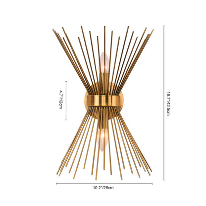 Mid Century Starburst Sconce Light E14 Two Light | Renvica