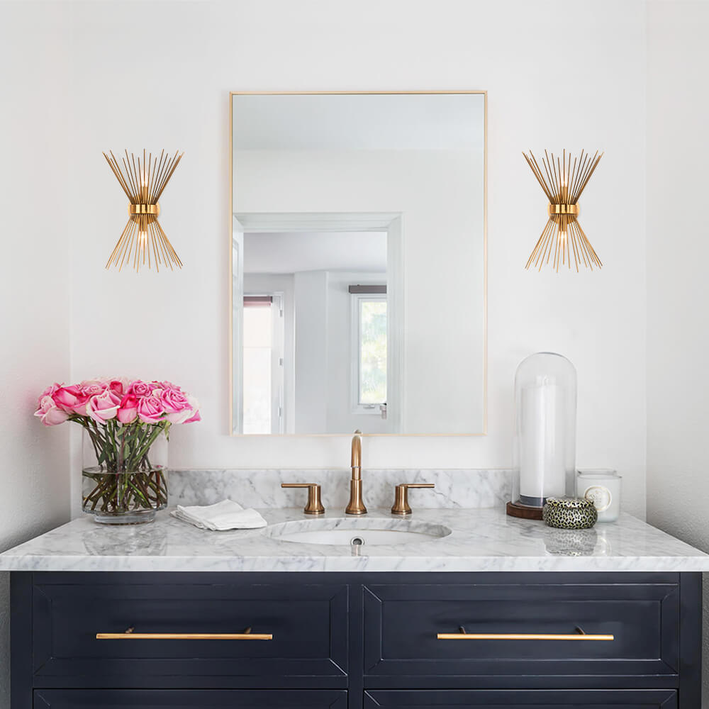 Mid Century Starburst Sconce Light E14 Two Light | Renvica