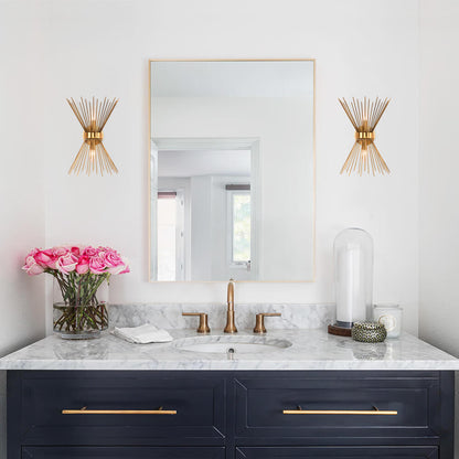 Mid Century Starburst Sconce Light E14 Two Light | Renvica
