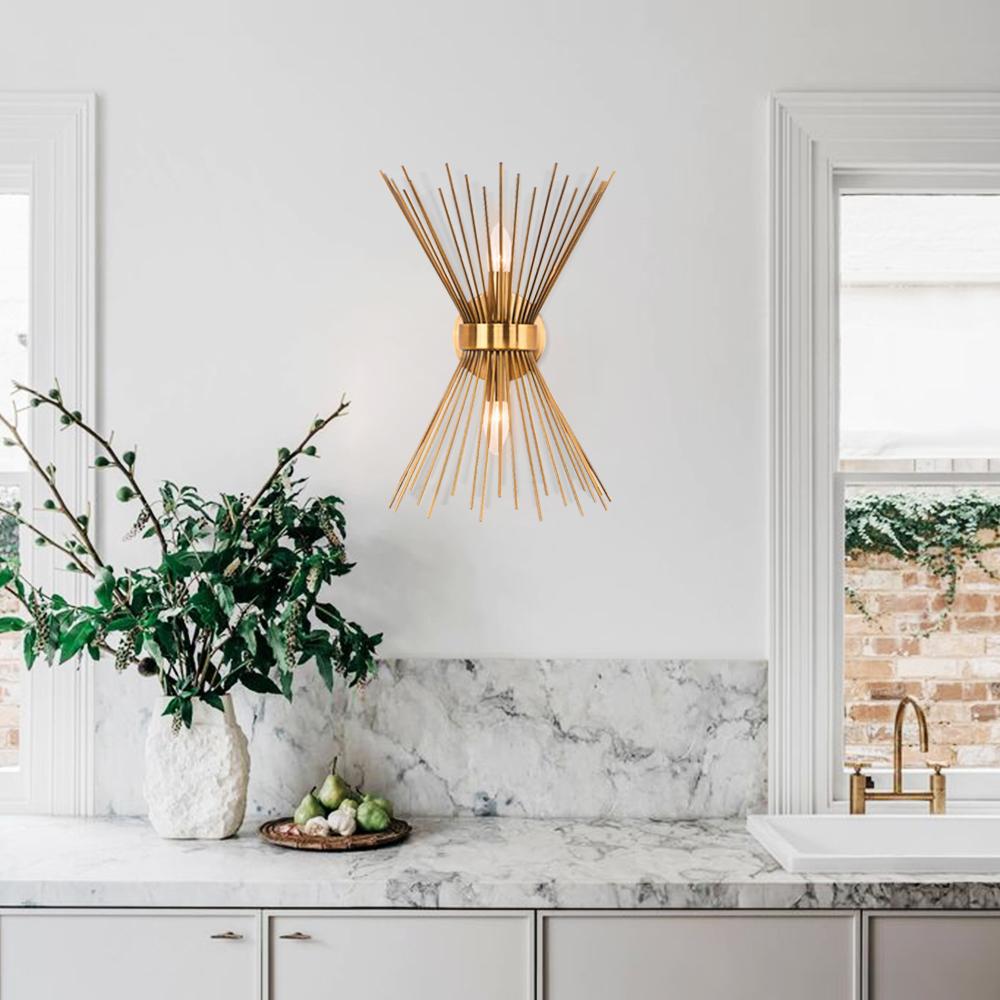 Mid Century Starburst Sconce Light E14 Two Light | Renvica