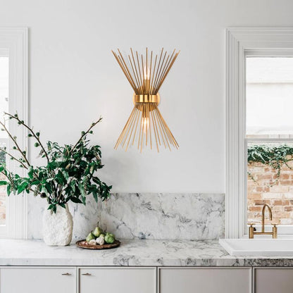 Mid Century Starburst Sconce Light E14 Two Light | Renvica