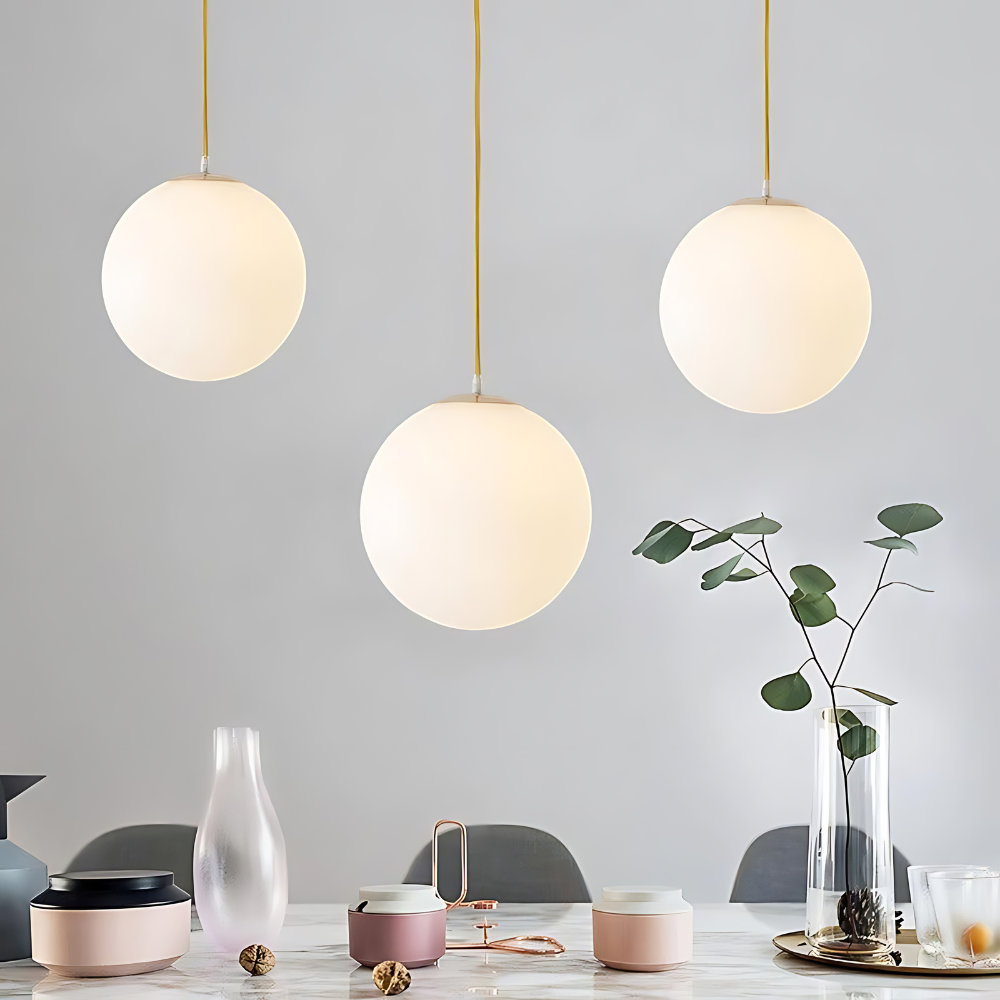 Milky Glass Nordic Pendant Light for Modern Spaces | Tirvex