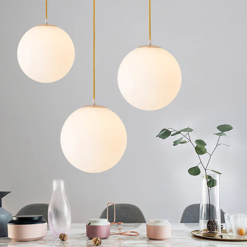 Milky Glass Nordic Pendant Light for Modern Spaces | Tirvex