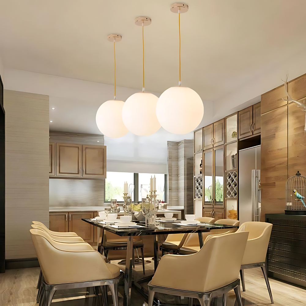 Milky Glass Nordic Pendant Light for Modern Spaces | Tirvex