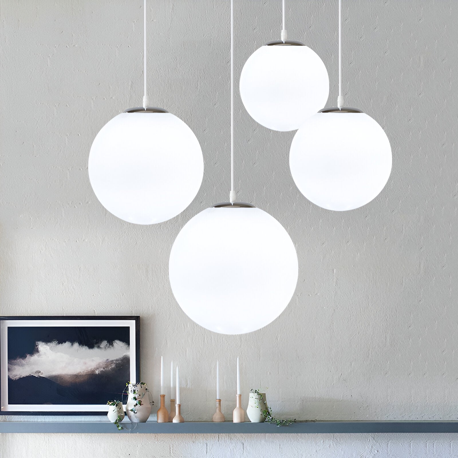 Milky Glass Nordic Pendant Light for Modern Spaces | Tirvex