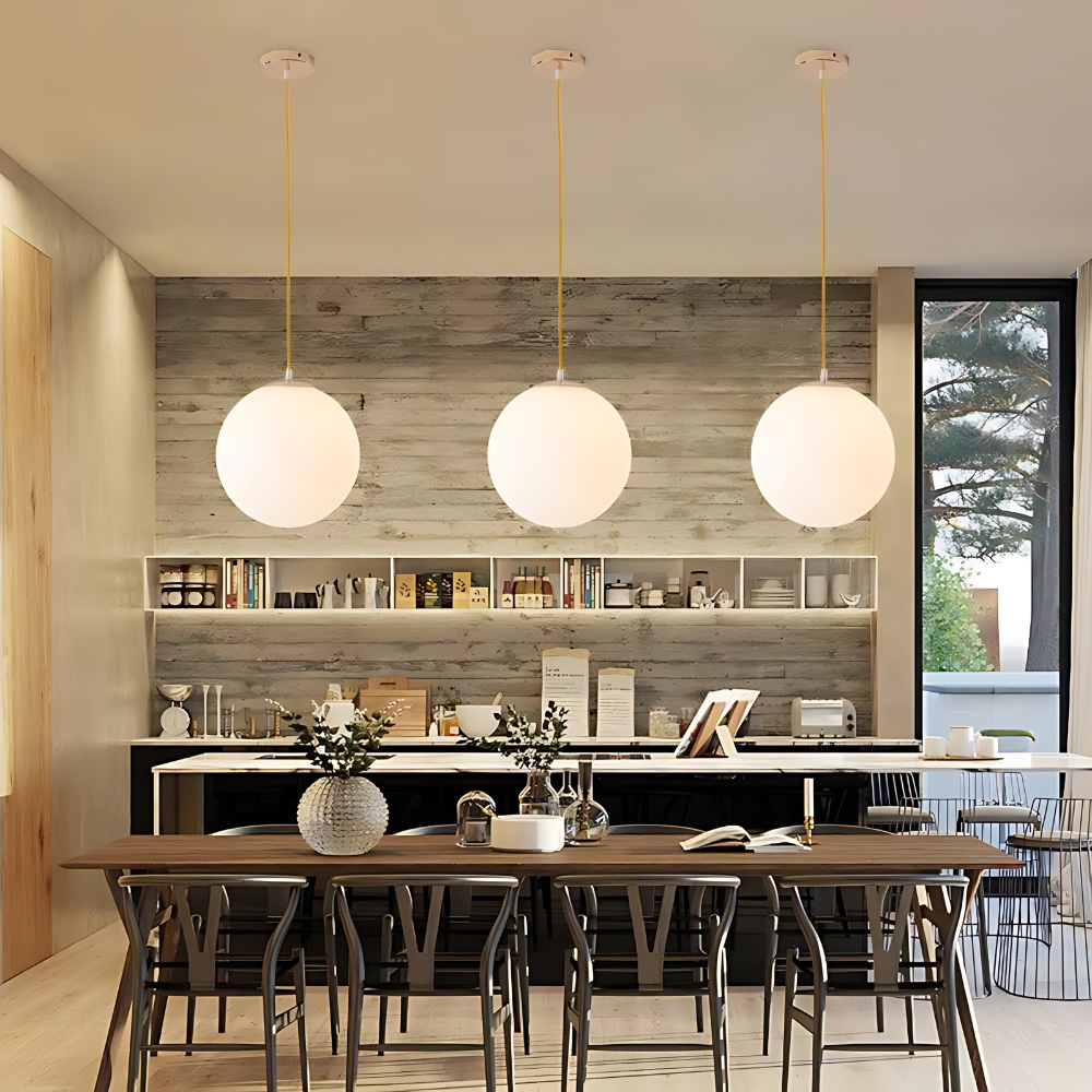 Milky Glass Nordic Pendant Light for Modern Spaces | Tirvex
