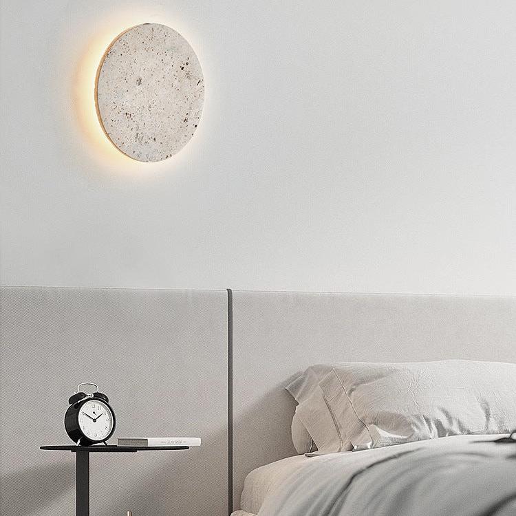 Minimal Travertine Glow Wall Light Modern Design | Stonera