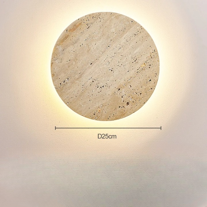 Minimal Travertine Glow Wall Light Modern Design | Stonera