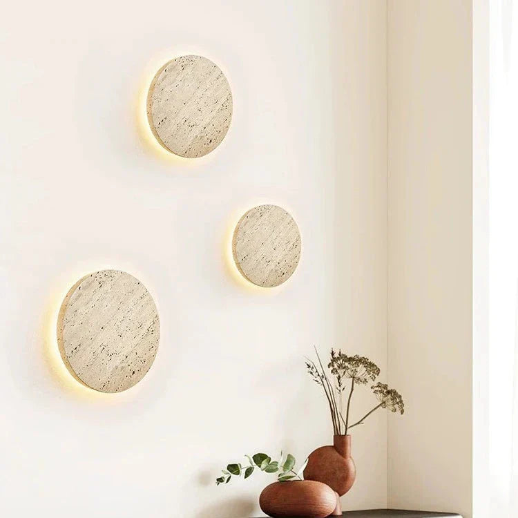 Minimal Travertine Glow Wall Light Modern Design | Stonera