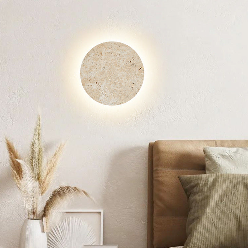 Minimal Travertine Glow Wall Light Modern Design | Stonera