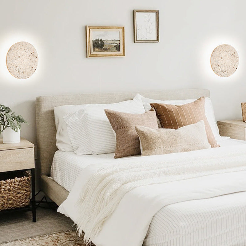 Minimal Travertine Glow Wall Light Modern Design | Stonera