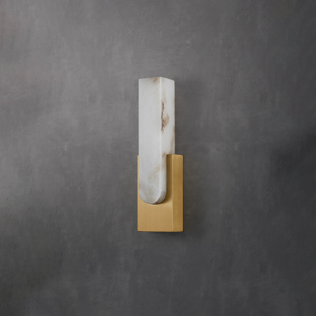 Minimalist Artificial Alabaster LED Wall Light | Alviora