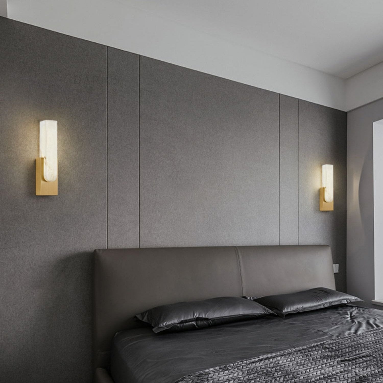 Minimalist Artificial Alabaster LED Wall Light | Alviora