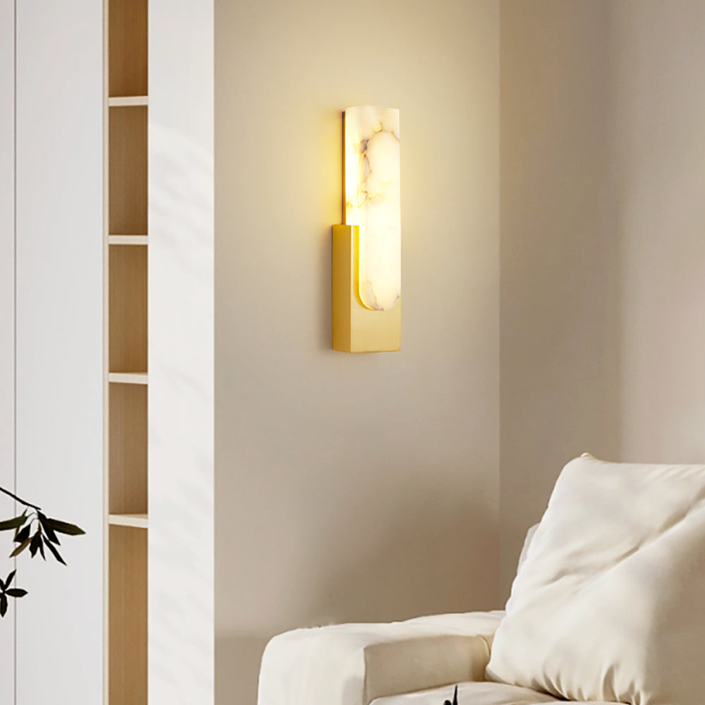 Minimalist Artificial Alabaster LED Wall Light | Alviora