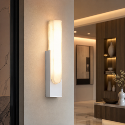 Minimalist Artificial Alabaster LED Wall Light | Alviora