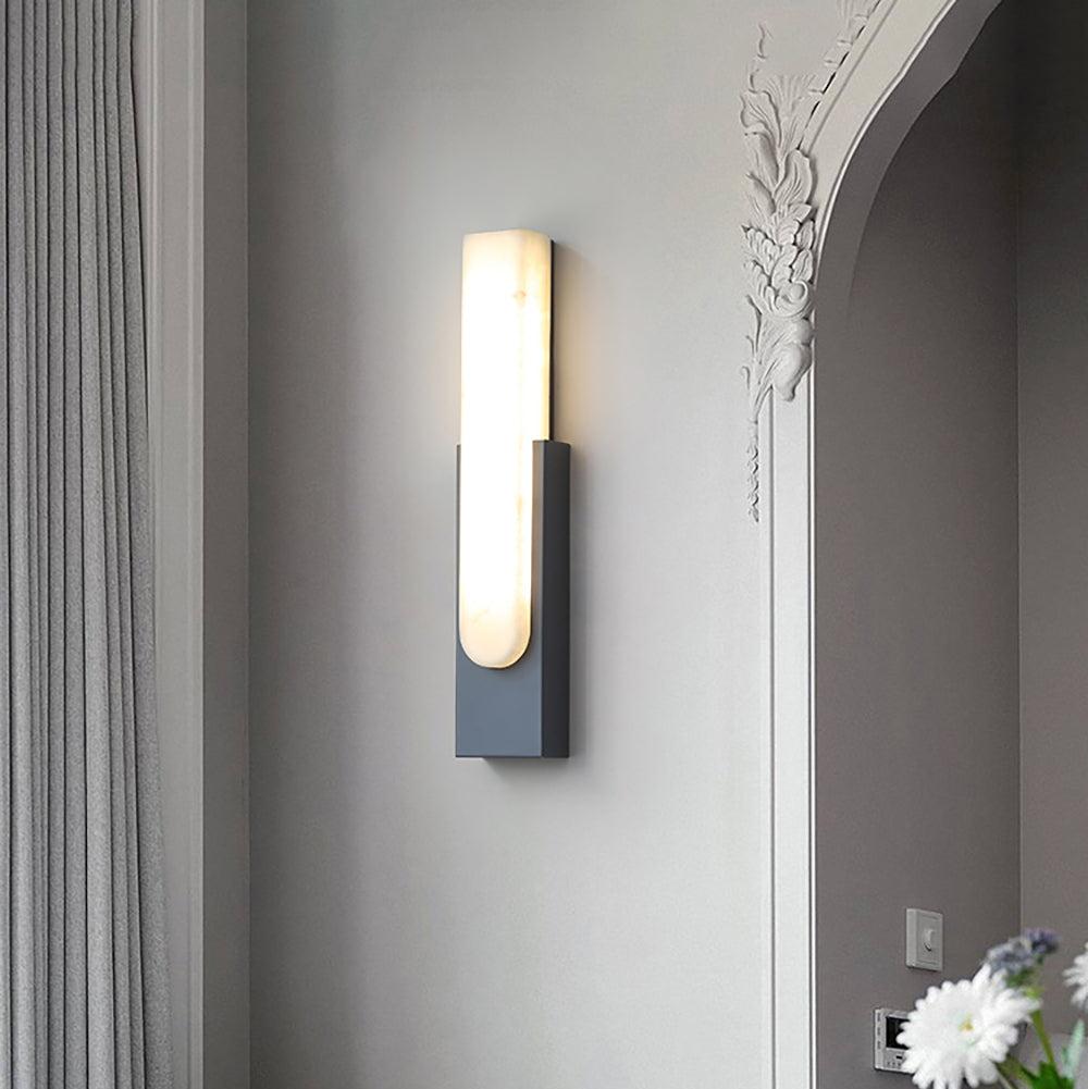 Minimalist Artificial Alabaster LED Wall Light | Alviora