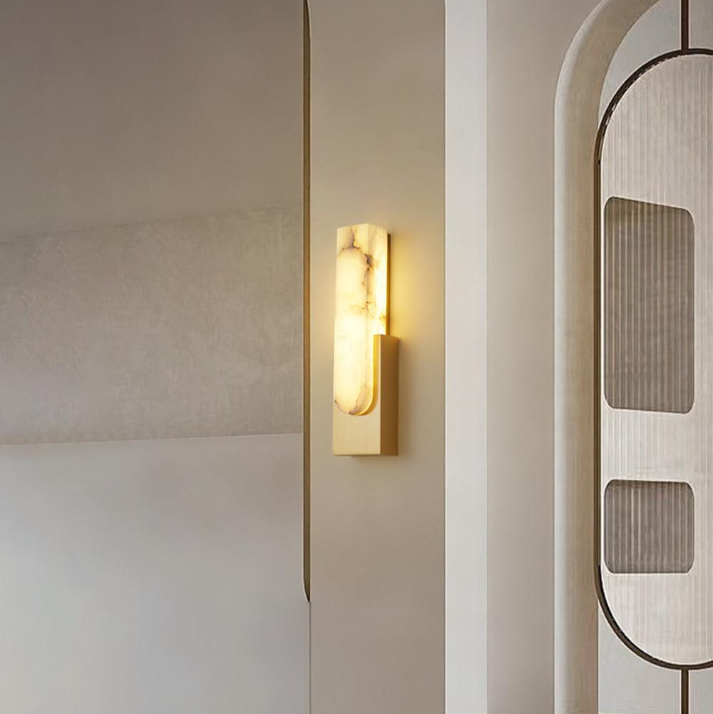 Minimalist Artificial Alabaster LED Wall Light | Alviora
