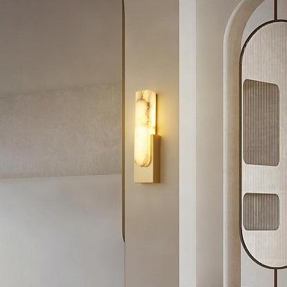 Minimalist Artificial Alabaster LED Wall Light | Alviora
