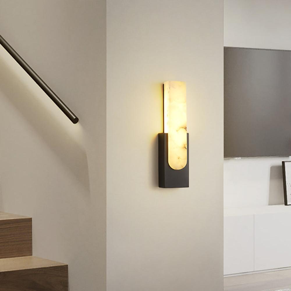 Minimalist Artificial Alabaster LED Wall Light | Alviora