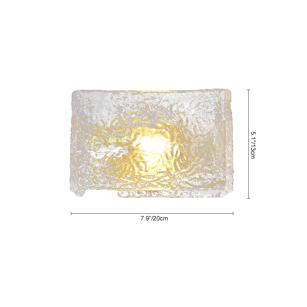 Minimalist Brass Ripple Glass Wall Light Sconce | Zelmira