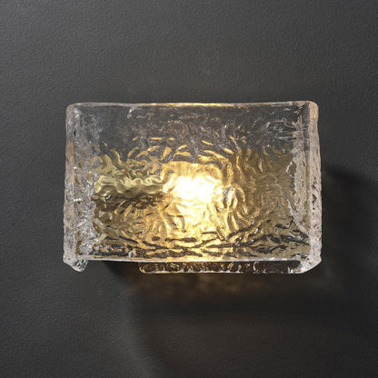Minimalist Brass Ripple Glass Wall Light Sconce | Zelmira